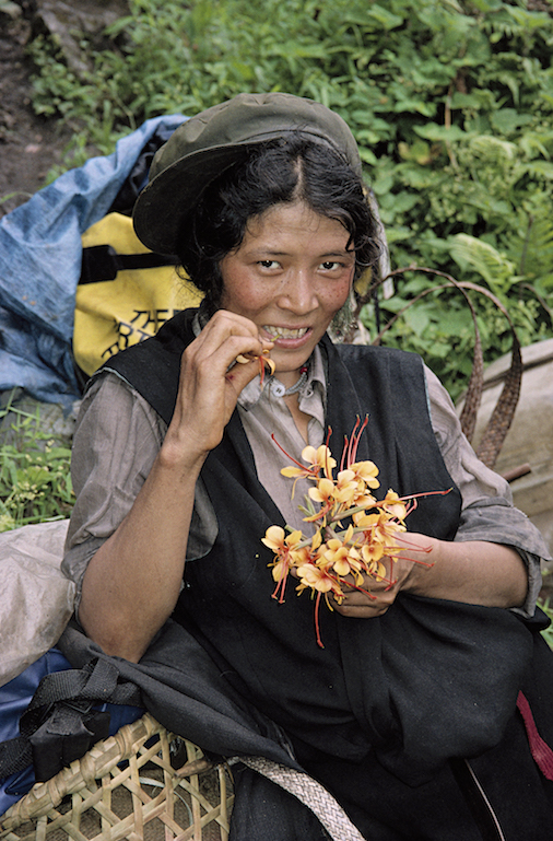 97 A 19 105 1997 TG Seductive Porter Girl Eating Flower