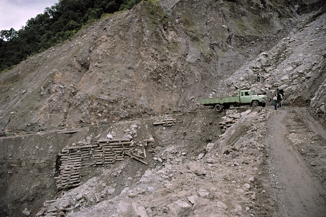 55 1997 TG Truck in Landslide on Way In